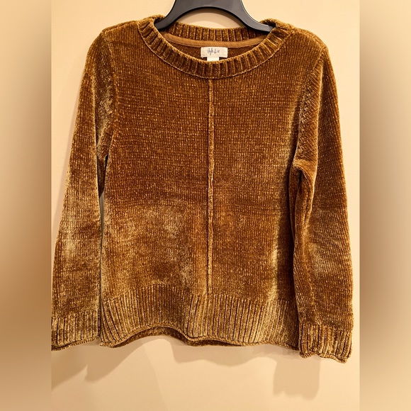 Gold chenille crew neck sweater S - Picture 1 of 5